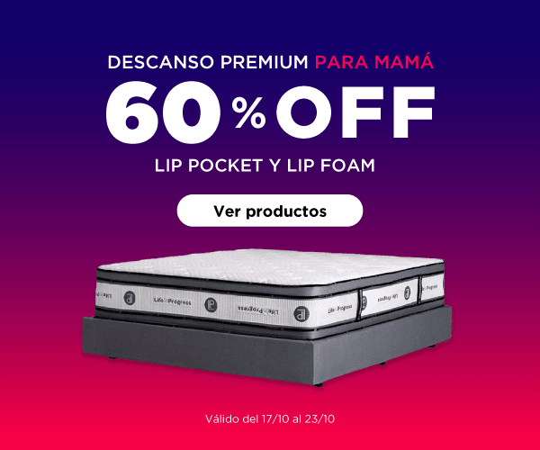 ¡Descanso premium para mamá! 60% OFF en LIP Pocket y LIP Foam. Válido del 17/10/2024 al 23/10/2024